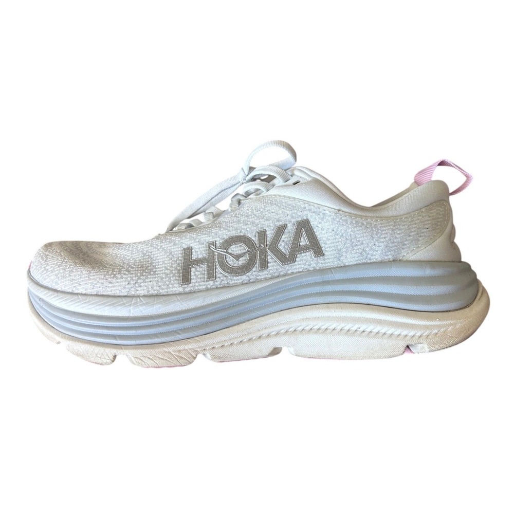 Hoka Gaviota 5 Running Shoes Womens Size 8 B White Silver Pink Sneakers 1134235